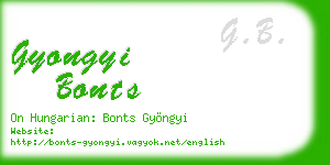 gyongyi bonts business card